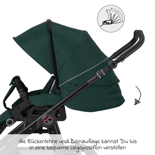 Hartan 2in1 Kombi-Kinderwagen-Set Racer GTS bis 22 kg belastbar mit Falttasche Trend, Mückennetz, Regenschutz, Schnullerkette & Spieltier - Panda Family