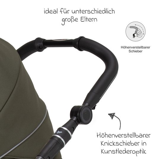 Hartan 2in1 Kombi-Kinderwagen-Set Racer GTS bis 22 kg belastbar mit Falttasche Trend, Mückennetz, Regenschutz, Schnullerkette & Spieltier - Rainbow