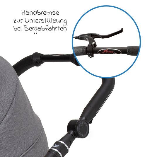 Hartan 4in1 Kombi-Kinderwagen-Set Racer GTS bis 22 kg belastbar mit Falttasche Trend, Babyschale Pebble Pro, Isofix-Basis FamilyFix3, Mückennetz, Regenschutz, Schnullerkette & Spieltier - Little Zoo