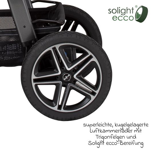 Hartan 4in1 Kombi-Kinderwagen-Set Racer GTS bis 22 kg belastbar mit Falttasche Trend, Babyschale Pebble Pro, Isofix-Basis FamilyFix3, Mückennetz, Regenschutz, Schnullerkette & Spieltier - Panda Family