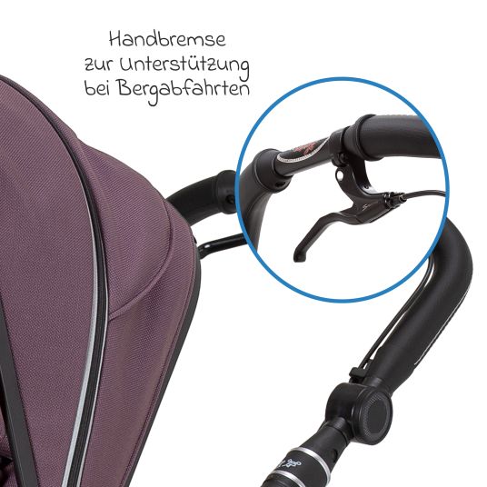 Hartan Set 4in1 Rockit IT GTR per passeggini fino a 22 kg con borsa pieghevole Trend, seggiolino auto Pebble Pro, base Isofix FamilyFix3, zanzariera, parapioggia e animale da gioco - Ametista