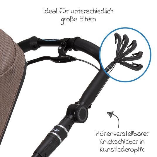 Hartan 4in1 Kombi-Kinderwagen-Set Rockit IT GTR bis 22 kg belastbar mit Falttasche Trend, Babyschale Pebble Pro, Isofix-Basis FamilyFix3, Mückennetz, Regenschutz & Spieltier - Toffee