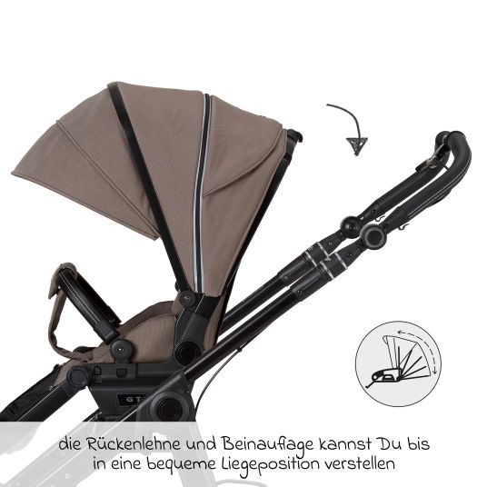 Hartan 4in1 Kombi-Kinderwagen-Set Rockit IT GTR bis 22 kg belastbar mit Falttasche Trend, Babyschale Pebble Pro, Isofix-Basis FamilyFix3, Mückennetz, Regenschutz & Spieltier - Toffee