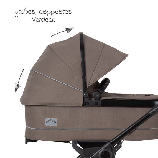 Hartan 4in1 Kombi-Kinderwagen-Set Rockit IT GTR bis 22 kg belastbar mit Falttasche Trend, Babyschale Pebble Pro, Isofix-Basis FamilyFix3, Mückennetz, Regenschutz & Spieltier - Toffee