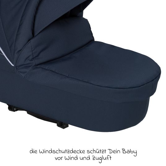 Hartan Babywanne / Falttasche Trend inkl. Windschutz & Softline Matratze für alle GTS-Modelle - Navy Stripes