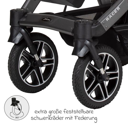 Hartan Buggy & pushchair Racer GTS up to 22 kg load capacity with handbrake, buckling slider incl. rain cover - Happy Feet
