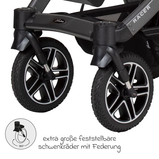Hartan Buggy & Sportwagen Racer GTS bis 22 kg belastbar mit Handbremse, Knickschieber inkl. Regenschutz - Little Zoo