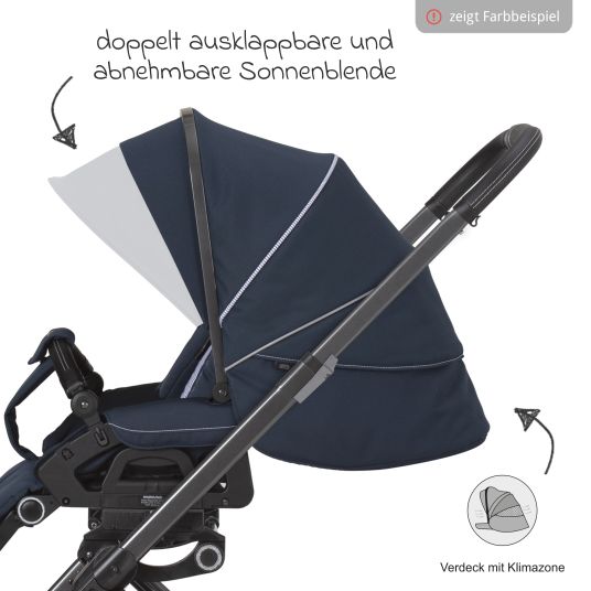 Hartan Buggy & Sportwagen Vip GTS bis 22 kg belastbar mit Teleskopschieber inkl. Regenschutz - Hedgehog Love