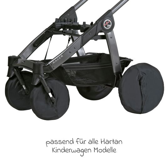 Hartan Radschutzhülle 4-er Set für alle Harten Kinderwagen - Schwarz