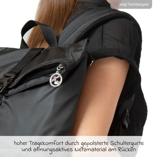 Hartan Wickelrucksack Space Bag Casual Rolltop inkl. Wickelauflage, Schmutztasche & Flaschenhalter - Happy Feet