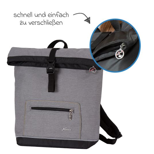 Hartan Wickelrucksack Space Bag Casual Rolltop inkl. Wickelauflage, Schmutztasche & Flaschenhalter - Little Zoo