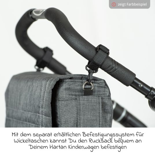 Hartan Wickelrucksack Space Bag Casual Rolltop inkl. Wickelauflage, Schmutztasche & Flaschenhalter - Navy Stripes