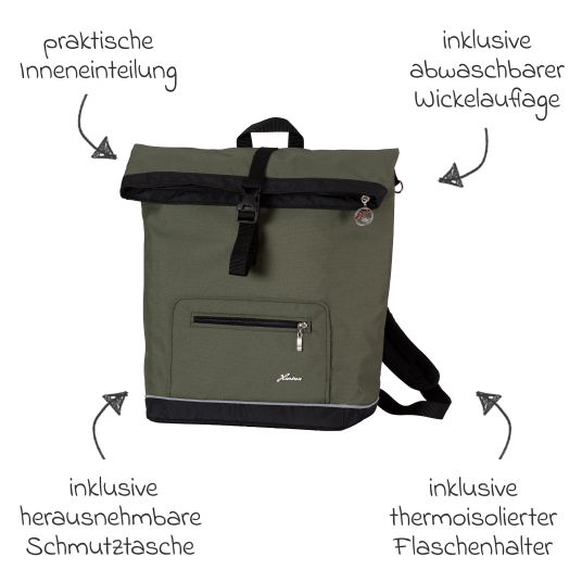 Hartan Wickelrucksack Space Bag Casual Rolltop inkl. Wickelauflage, Schmutztasche & Flaschenhalter - Rainbow
