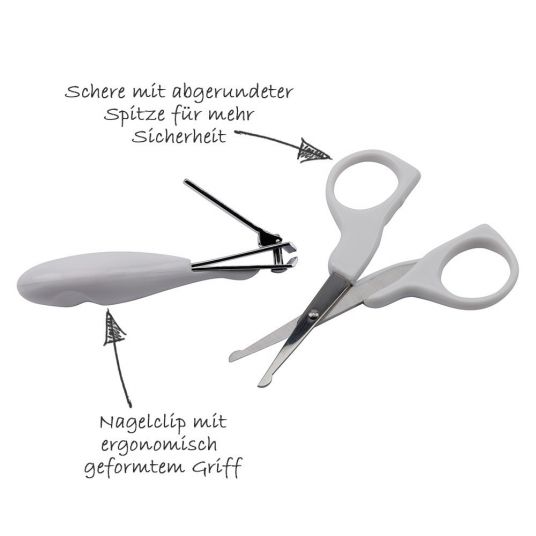 Hartig + Helling Set of nail scissors and nail clip - White