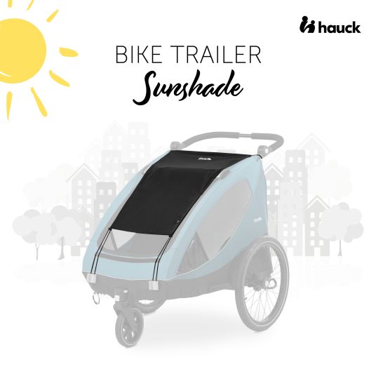 Hauck 2in1 bike trailer Dryk Duo for 2 children (up to 44 kg) - Bike Trailer & City Buggy - incl. FREE protection package - Grey