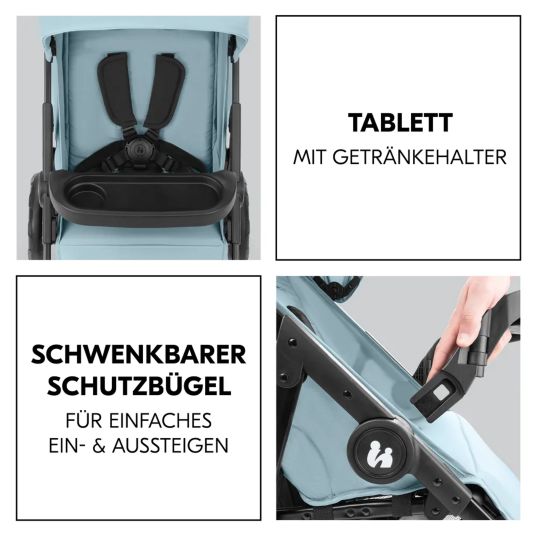 Hauck 2in1 stroller set Shop n Care Duo Set - incl. Maxi-Cosi i-Size Cabriofix, adapter + FREE play animal XL & buggy book with teething corner - Dusty Blue