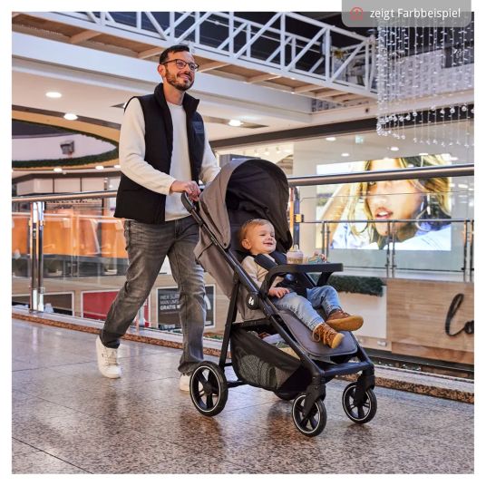 Hauck Set passeggino 2in1 Shop n Care Duo Set - incl. Cabriofix Maxi-Cosi i-Size, adattatore + libro GRATUITO degli animali XL e passeggino con angolo dentizione - Grigio