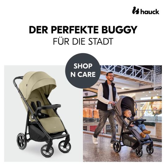 Hauck 2in1 Kinderwagen-Set Shop n Care Duo Set - inkl. Maxi-Cosi i-Size Cabriofix, Adapter + GRATIS Spieltier XL & Buggybuch mit Beißecke - Olive