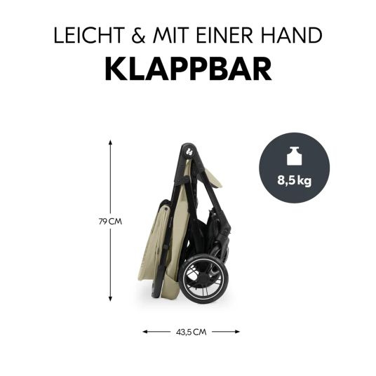 Hauck 2in1 Kinderwagen-Set Shop n Care Duo Set - inkl. Maxi-Cosi i-Size Cabriofix, Adapter + GRATIS Spieltier XL & Buggybuch mit Beißecke - Olive