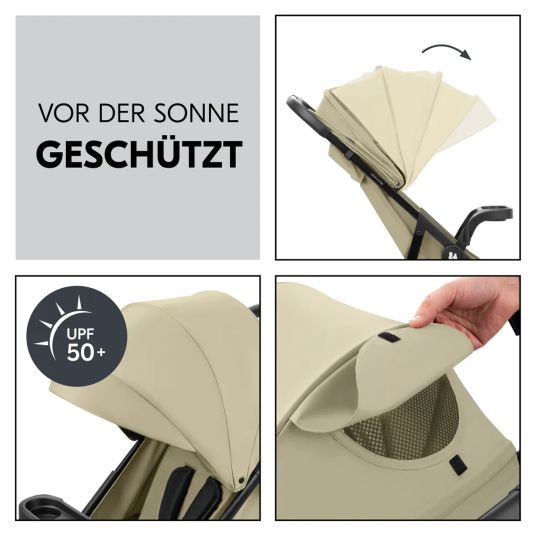 Hauck Set passeggino 2in1 Shop n Care Duo Set - incl. Cabriofix Maxi-Cosi i-Size, adattatore + libro GRATUITO degli animali XL e passeggino con angolo dentizione - Olive