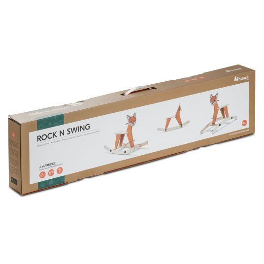 Hauck Dondolo 2in1 Rock N Swing (trasformabile in seduta, legno certificato FSC) - Fox
