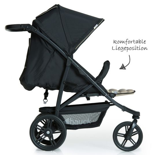 Hauck 3in1 Stroller Set Rapid 3 (up to 25 kg) incl. Comfort Fix infant carrier, raincover and insect screen - Caviar Beige