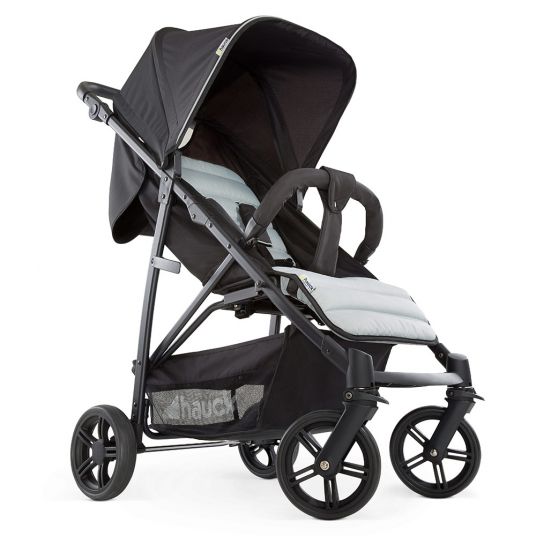 Hauck 3in1 Kinderwagen-Set Rapid 4 (bis 25 kg) inkl. Comfort Fix Babyschale, Regenschutz und Insektenschutz - Caviar Silver