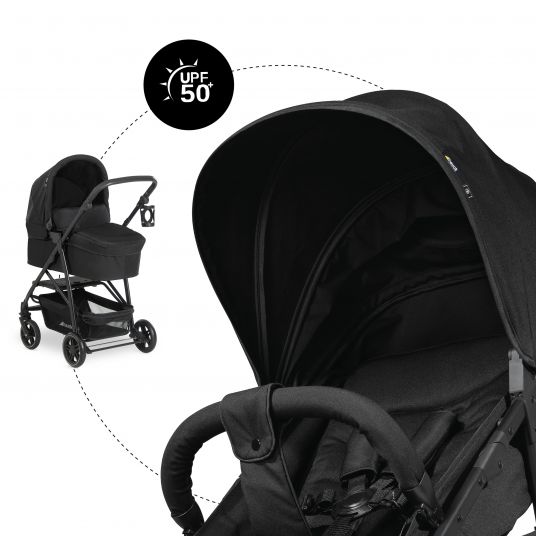 Hauck 3in1 Stroller Set Rapid 4R Plus Trioset (up to 25 kg) incl. infant carrier Comfort Fix - Black