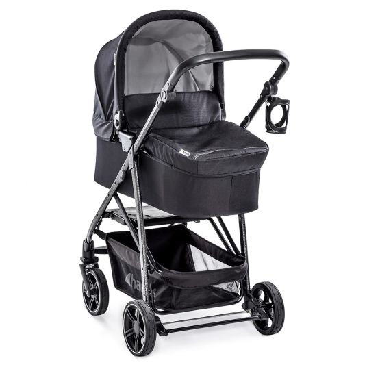 Hauck 3in1 Kinderwagen-Set Rapid 4S Plus (bis 25 kg) inkl. Comfort Fix Babyschale, Insekten- & Regenschutz - Caviar Silver
