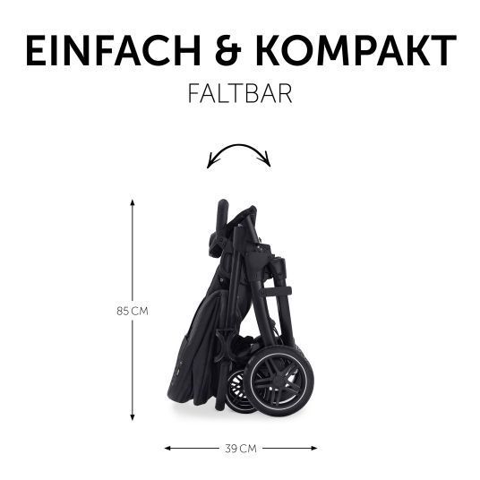 Hauck 3in1 Kinderwagen-Set Saturn R Trio Set inkl. i-Size Babyschale & XXL Zubehörpaket - Melange Black