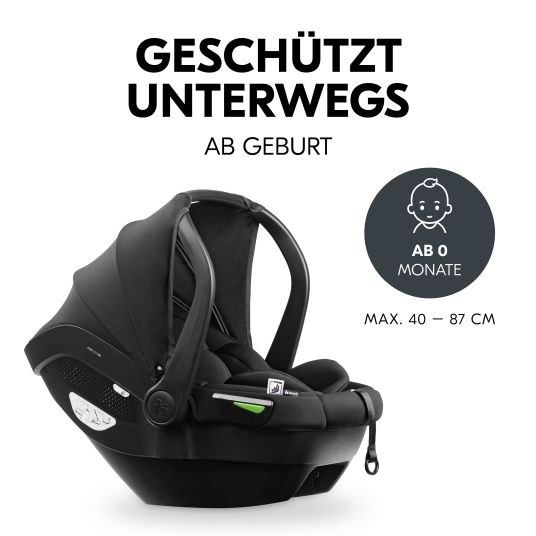 Hauck 3in1 Kinderwagen-Set Saturn R Trio Set inkl. i-Size Babyschale & XXL Zubehörpaket - Melange Black