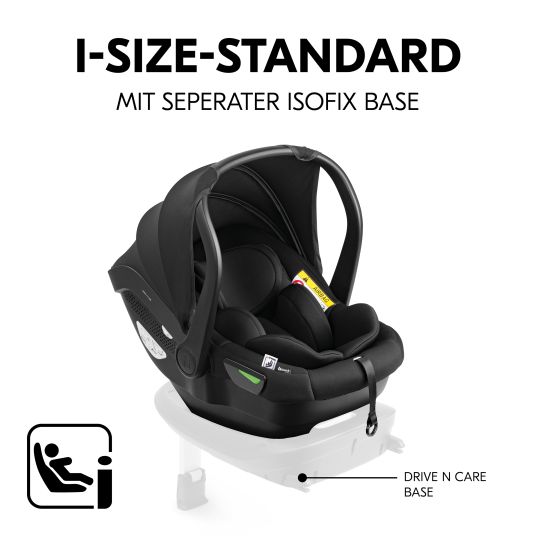 Hauck 3in1 Kinderwagen-Set Saturn R Trio Set inkl. i-Size Babyschale & XXL Zubehörpaket - Melange Black