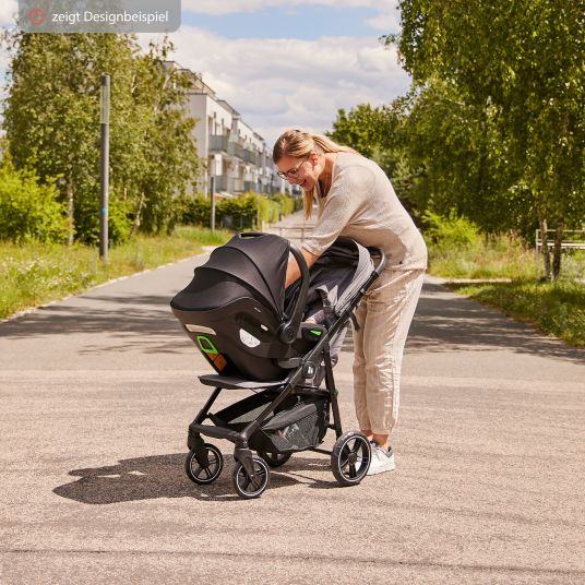 Hauck 3in1 Kinderwagen-Set Saturn R Trio Set inkl. i-Size Babyschale & XXL Zubehörpaket - Melange Black