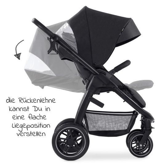 Hauck Set passeggino 3in1 Saturn R Trio Set - incluso Cabriofix Maxi-Cosi i-Size, adattatore + giocattolo appeso e palla con sonaglio GRATIS - Nero Melange