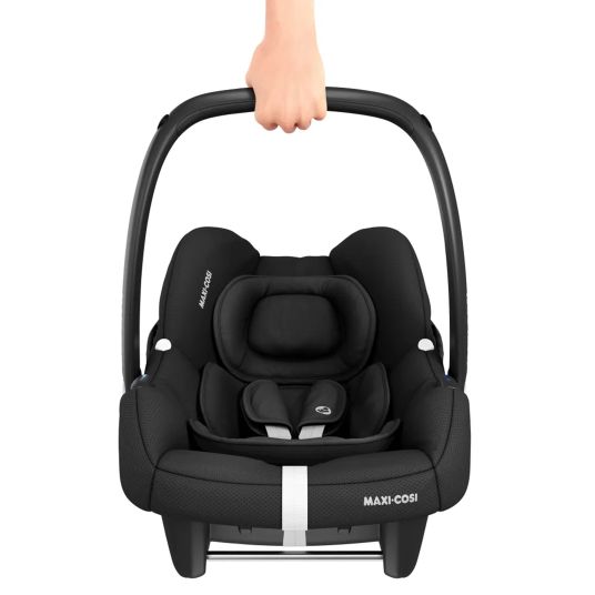 Hauck 3in1 Kinderwagen-Set Saturn R Trio Set - inkl. Maxi-Cosi i-Size Cabriofix, Adapter + GRATIS Spieltier zum Aufhängen & Greifling Rasselkugel - Melange Black