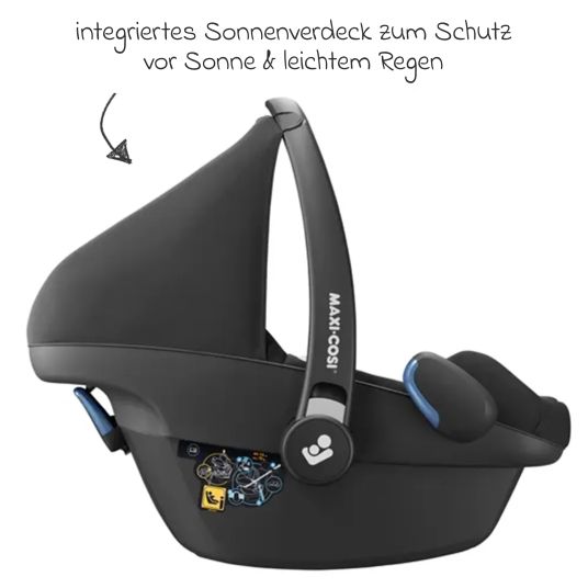 Hauck Set di passeggini 3in1 Saturn R Trio Set incl. Maxi-Cosi i-Size Pebble Pro e pacchetto accessori XXL - Nero Melange