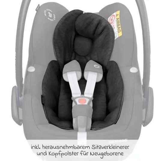 Hauck Set di passeggini 3in1 Saturn R Trio Set incl. Maxi-Cosi i-Size Pebble Pro e pacchetto accessori XXL - Nero Melange