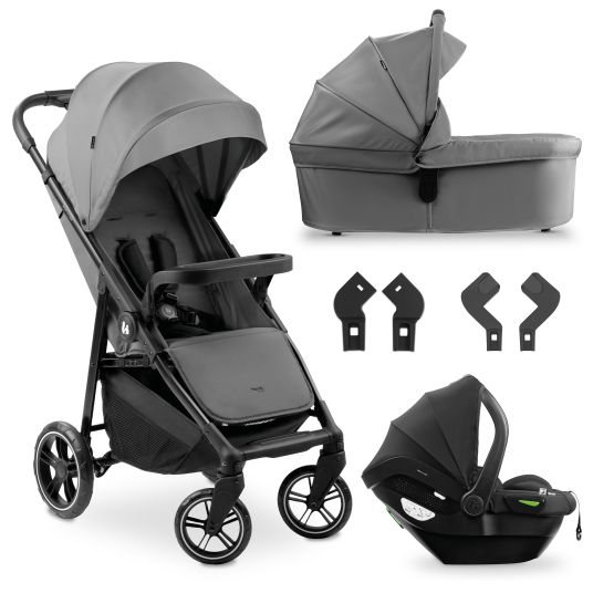 Hauck Set di passeggini 3in1 Shop N Care Trio Set con seggiolino auto Drive N Care - Grigio