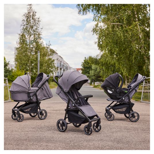 Hauck Set di passeggini 3in1 Shop N Care Trio Set con seggiolino auto Drive N Care - Grigio