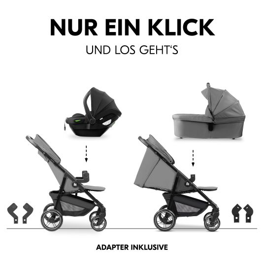 Hauck Set di passeggini 3in1 Shop N Care Trio Set con seggiolino auto Drive N Care - Grigio