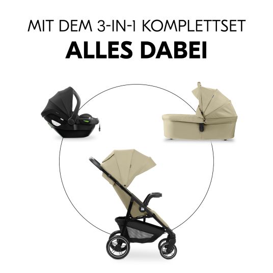 Hauck Set passeggino 3in1 Shop N Care Trio Set con seggiolino auto Drive N Care - Olive