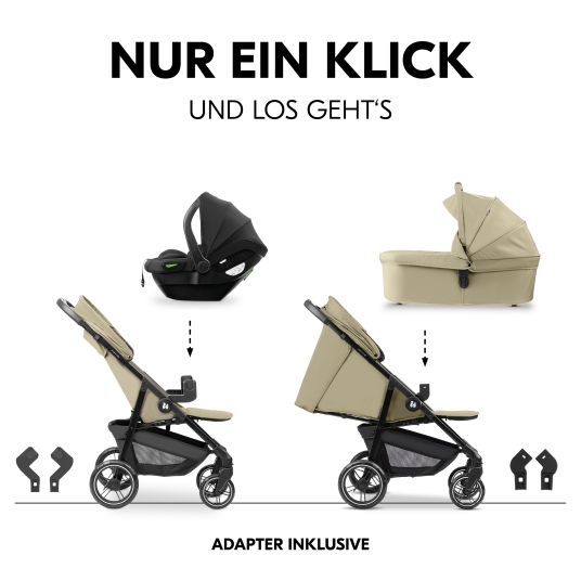 Hauck Set passeggino 3in1 Shop N Care Trio Set con seggiolino auto Drive N Care - Olive