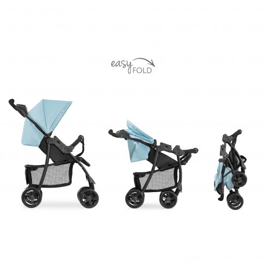 Hauck 3in1 Kinderwagen-Set Shopper Trioset mit Babywanne, Autositz und Sportwagen (bis 25 kg) - Blue