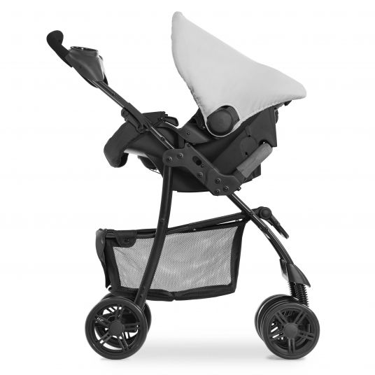 Hauck 3in1 Kinderwagen-Set Shopper Trioset mit Babywanne, Autositz und Sportwagen (bis 25 kg) - Grey