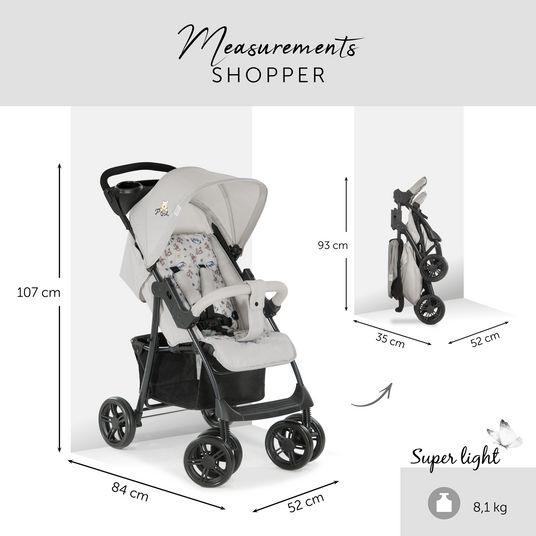 Hauck 3in1 Kinderwagen-Set Shopper Trioset mit Babywanne, Autositz und Sportwagen (bis 25 kg) - Pooh Exploring