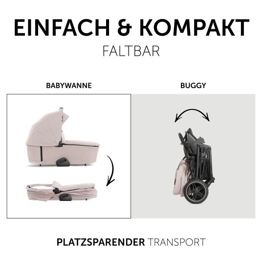 Hauck 3in1 Kinderwagen-Set Vision X Trio Set Black - inkl. i-Size Babyschale Drive N Care & XXL Zubehörpaket - Melange Beige