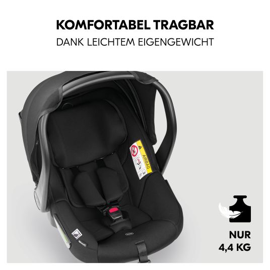 Hauck 3in1 Kinderwagen-Set Vision X Trio Set Black - inkl. i-Size Babyschale Drive N Care & XXL Zubehörpaket - Melange Beige