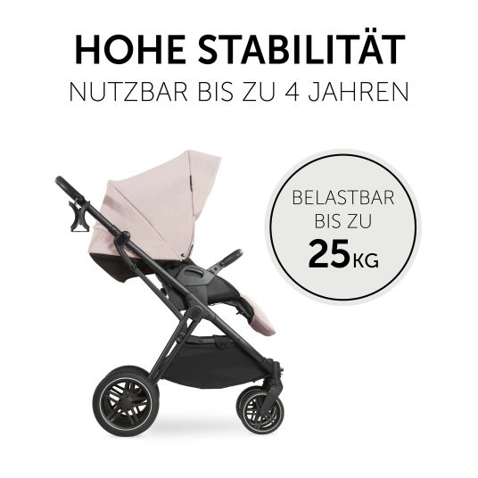 Hauck 3in1 stroller set Vision X Trio Set Black - incl. i-Size infant car seat Drive N Care & XXL accessory pack - Melange Beige