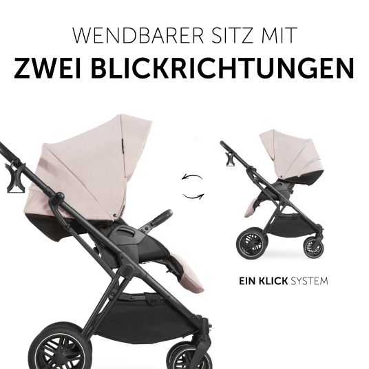 Hauck Set passeggino 3in1 Vision X Trio Set Black - incl. seggiolino auto i-Size Drive N Care e pacchetto accessori XXL - Melange Beige