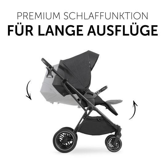 Hauck 3in1 Kinderwagen-Set Vision X Trio Set Black - inkl. i-Size Babyschale Drive N Care & XXL Zubehörpaket - Melange Black